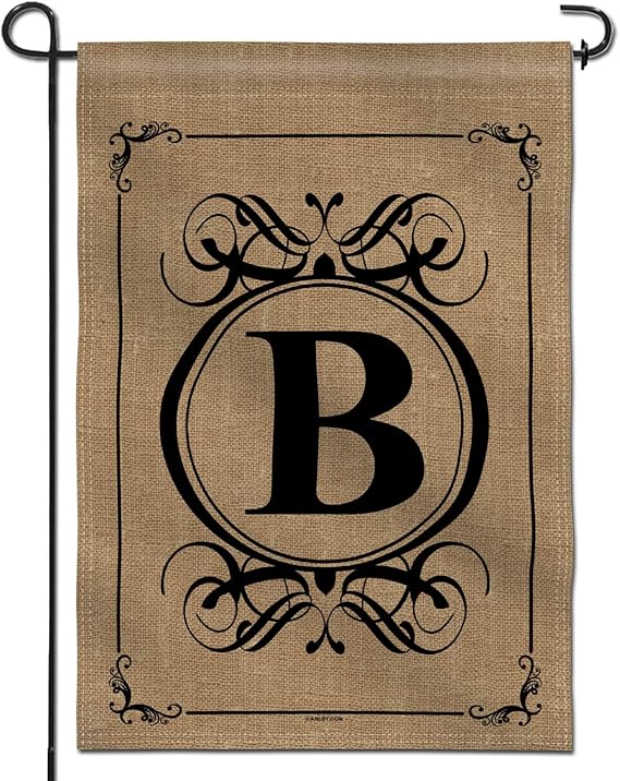 Amazon.com : Anley Classic Monogram Letter B Garden Flag, Double Sided