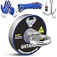 Magnet Fishing, 500lbs Magnet Fishing Kit, Fishing Magnet Heavy Duty 65ft Rope, Grappling Hook, Gloves & Locking Carabiner, Threadlocker - 2.36inch Diameter