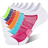 CS CELERSPORT 6 Pack Women's Ankle Running Socks Cushioned Low Cut Tab Athletic Socks