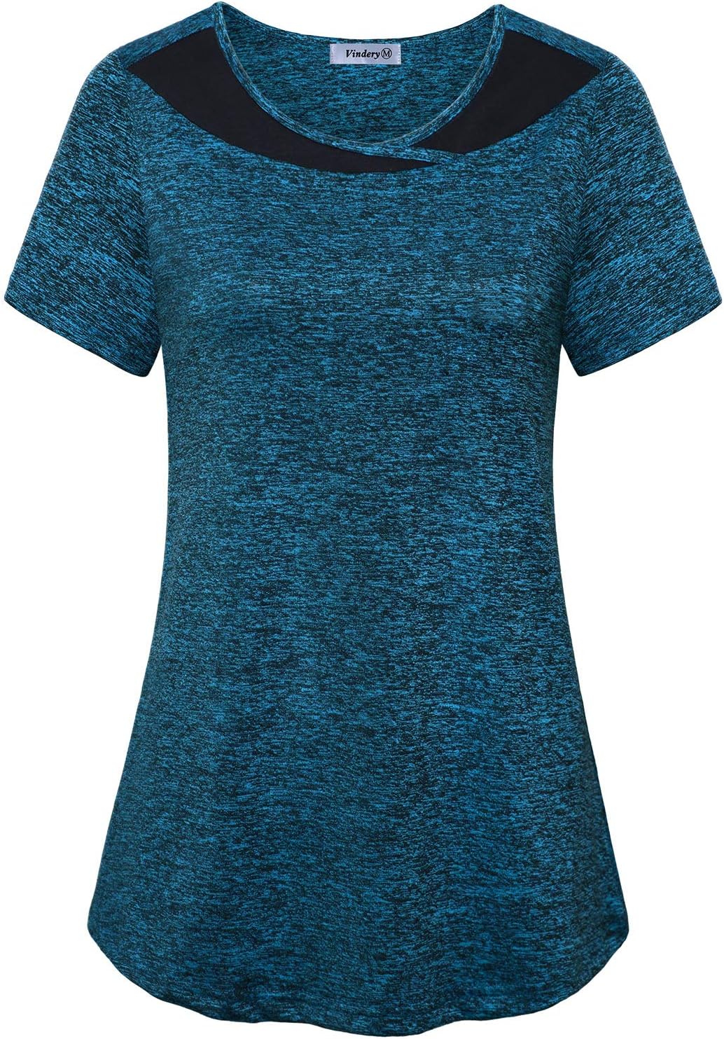 Vindery Women's Activewear Yoga Top Color Block Workout Shirt