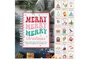 Marspark Christmas Gift Card Book 7 x 5'' DIY Merry Christmas Gift Card Booklet with Spiral Bound for Album Envelopes Student Friends Colleague Page Holder Organizer, 36 Cover Design(Modern)