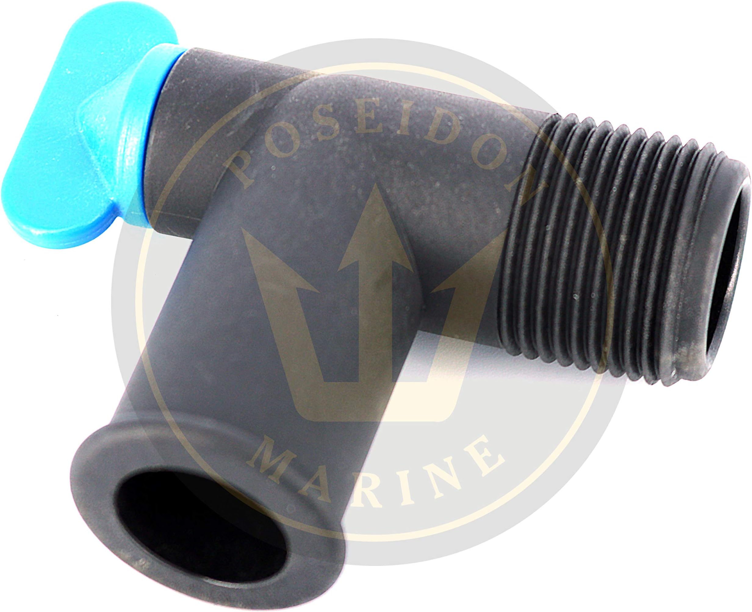 Poseidon Marine Exhaust Manifold 90 Degree Fitting Drain Plug Elbow for MerCruiser 22-862210A01