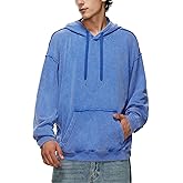 Iwing Mens Women Hoodies Sweatshirts Oversized Acid Wash Hoodie Lightweight Cotton Sweatshirt Vintage Baggy Washed Tops