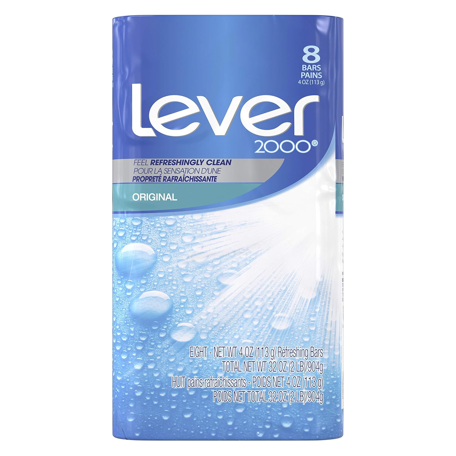 Lever 2000 Bar Soap Refreshing Body Soap and Facial Cleanser Original Effectively Washes Away Bacteria 4 oz 8 Bars: Prime Pantry