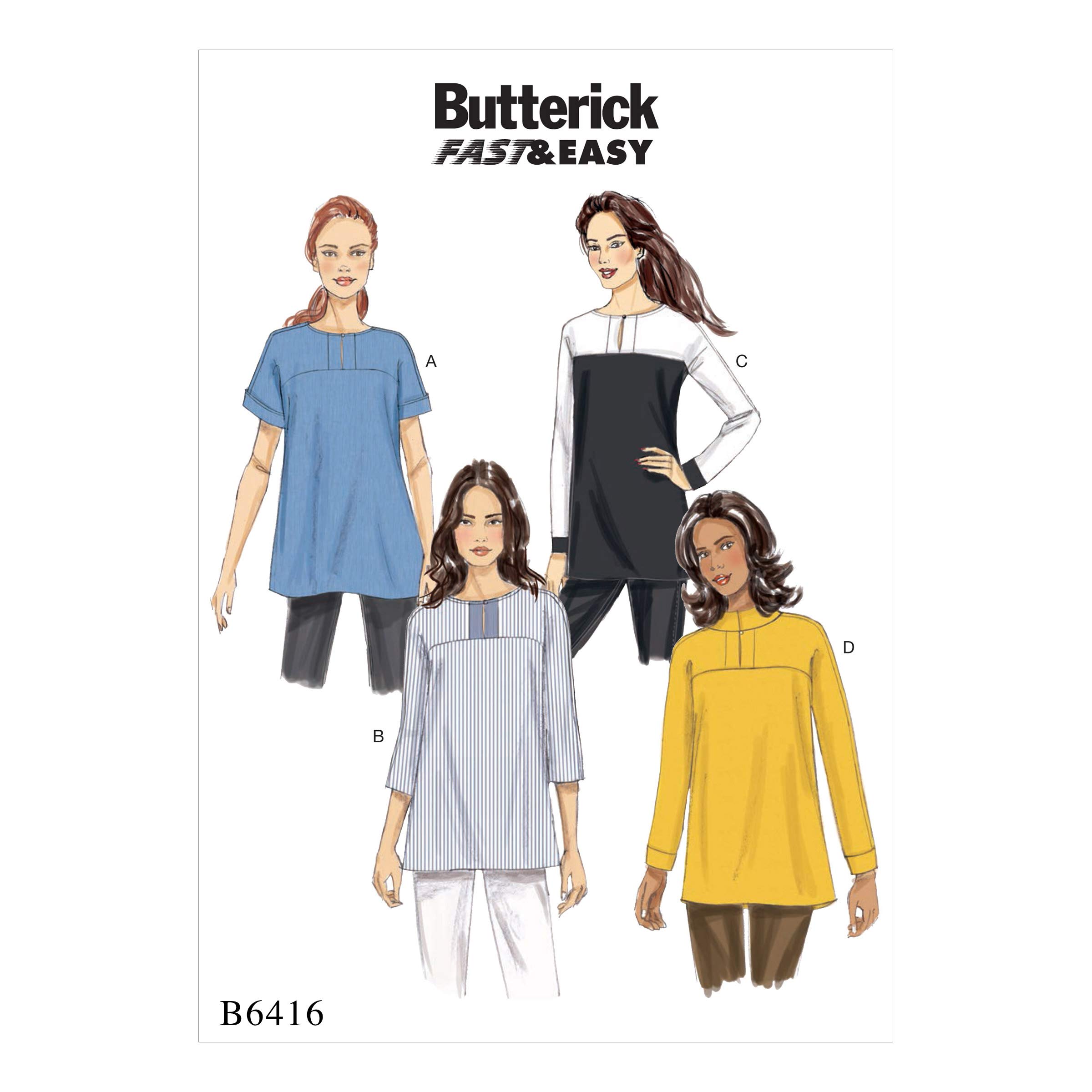 Butterick Patterns Butterick Pattern 6416 E5,Misses Tunic,Sizes 14-22, Multicoloured