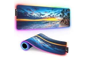 ITNRSIIET RGB Gaming Mouse Pad Full Desk XL Extended Large Gaming Mousepad 12 Lighting Modes, 30% Thicker, Big LED Desk Mat f