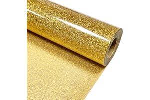 MERRYMADE Gold Glitter Heat Transfer Vinyl 12" x 8 ft HTV for Shirts, Glitter HTV for All Cutter Machine - Easy to Cut & Weed for Heat Vinyl Design