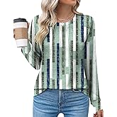 Kistore Women's Long Sleeve Tops Crew Neck Pleated Dressy Casual Blouses T Shirts Fall Clothes 2026
