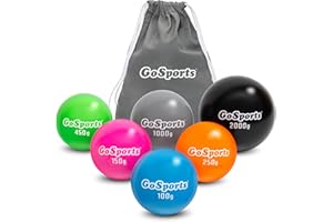 GoSports Plyometric Weighted Balls for Baseball & Softball Training 6 Pack - Variable Weight Balls to Improve Power and Mecha