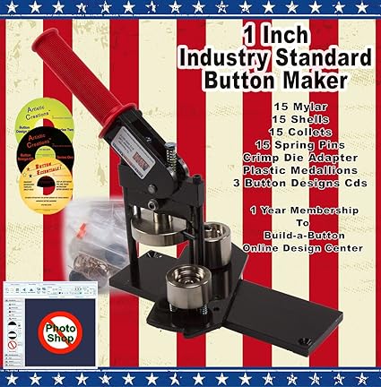 Amazon Com 1 Button Maker Machine 15 Complete Pinback Button Sets Cds Software From American Button Machines