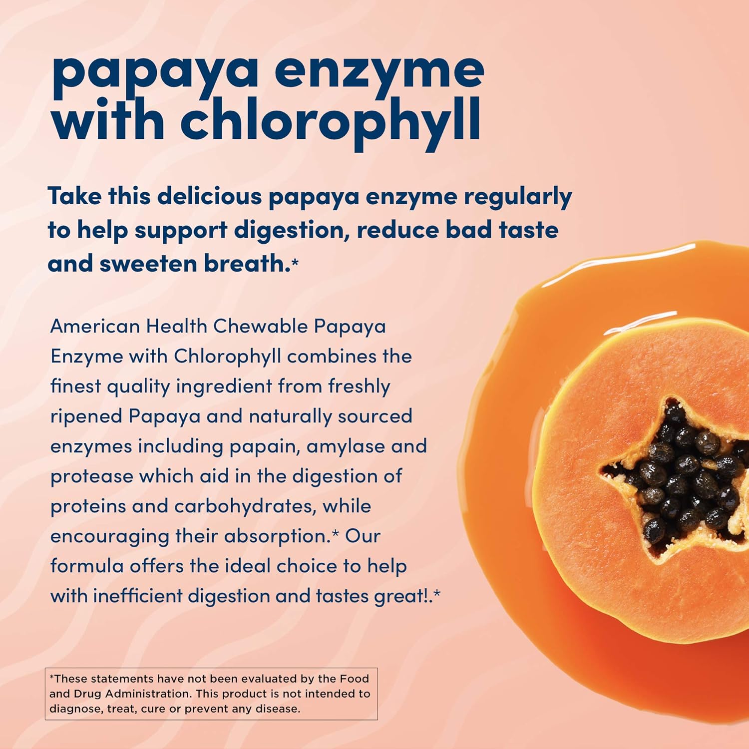 American Health Papaya Enzyme with Chlorophyll Chewable Tablets, 250 Count: Health & Personal Care