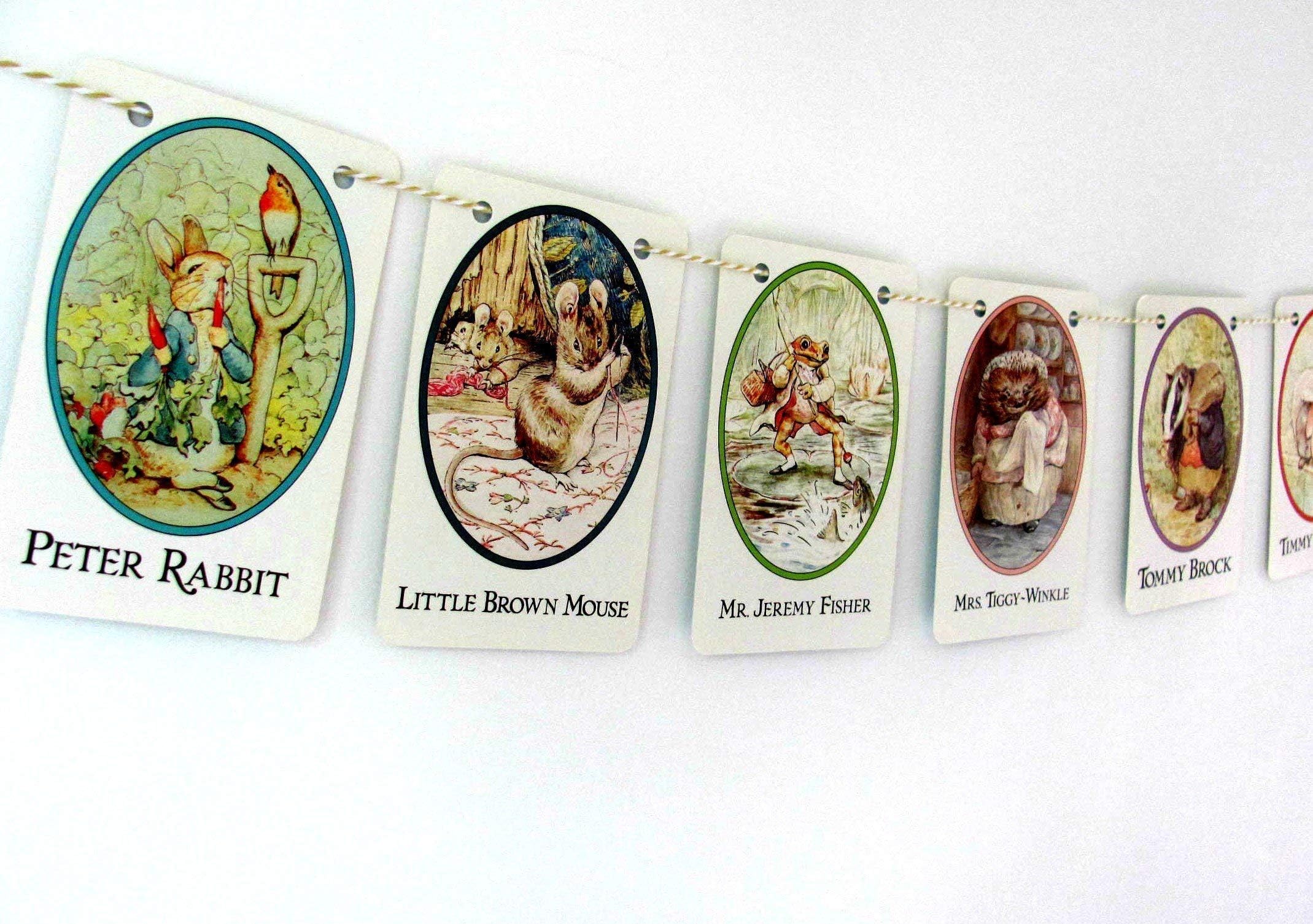 Beatrix Potter nursery bunting. Peter Rabbit and Friends. Newborn gift. Bedroom decor.