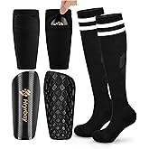 Hryrbay Kids Soccer Shin Guards Toddler Shin Pads with Sleeves and Socks for Age 3-16 Protective Lightweight Soccer Equipment Ideal for Playing Training Inspired by The World Cup
