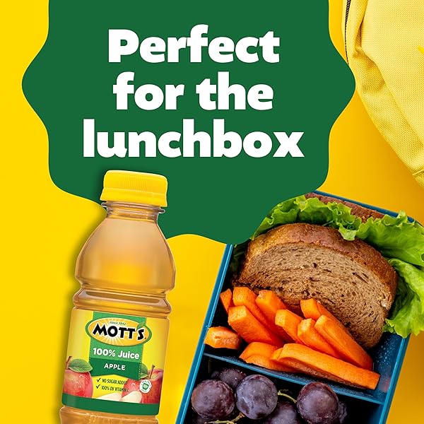 MOTT’S 100% ORIGINAL APPLE JUICE, 8 FL OZ BOTTLES, 24 COUNT (4 PACKS OF 6), 2 SERVINGS OF FRUIT, 100% FRUIT JUICE, GLUTEN-FREE, CAFFEINE-FREE, KOSHER, CONTAINS NO ARTIFICIAL COLORS OR SWEETENERS