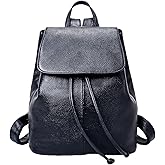BOYATU Women’s Full-Grain Leather Backpack Purse, Minimal Structured Design, Work Commuter & City Travel, Compact Everyday Essentials (Blue)