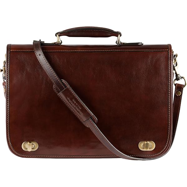 Sac Bandoulière Cuir Time Resistance - Fait Main Italie, Cuir Pleine Fleur, Pour Homme/Femme