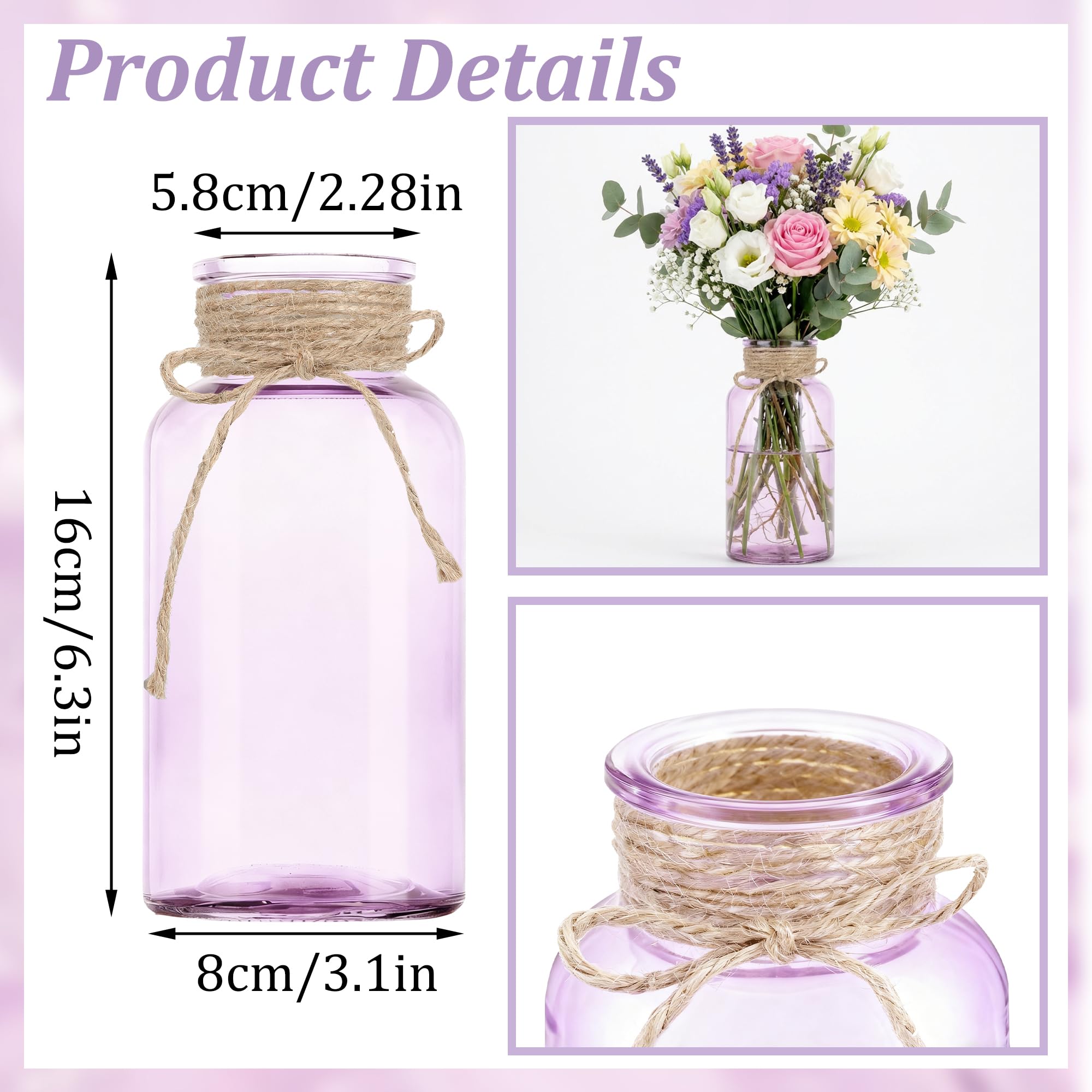 Condition photo showing New/Like New for leyiqu vintage glass flower vase, farmhouse glass centerpiece vases mason jars for weddings, parties