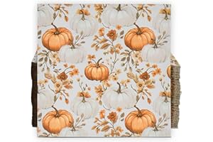 GIFT BOUTIQUE 100 Pcs Thanksgiving Fall Pumpkins Lunch Napkins Disposable Paper Harvest Luncheon Napkin Autumn Party Supplies Decorations