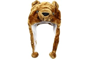 Bioterti Plush Fun Animal Hats One Size Cap Polyester With Fleece Lining