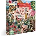 eeBoo Piece and Love English Cottage 1000 Piece Square Jigsaw Puzzle, 23" x 23" Square, Ages 14 and Up