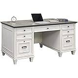 Martin Furniture Double Pedestal Desk, White