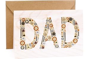 Hallmark Signature Wood Fathers Day Card or Birthday Card for Dad (Nuts and Bolts), WHITE (599RZH1009)