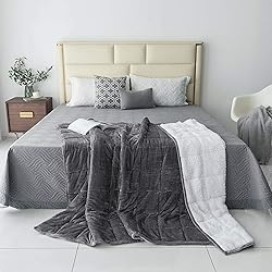 Sivio Weighted Blanket for Adult, 15lbs Sherpa