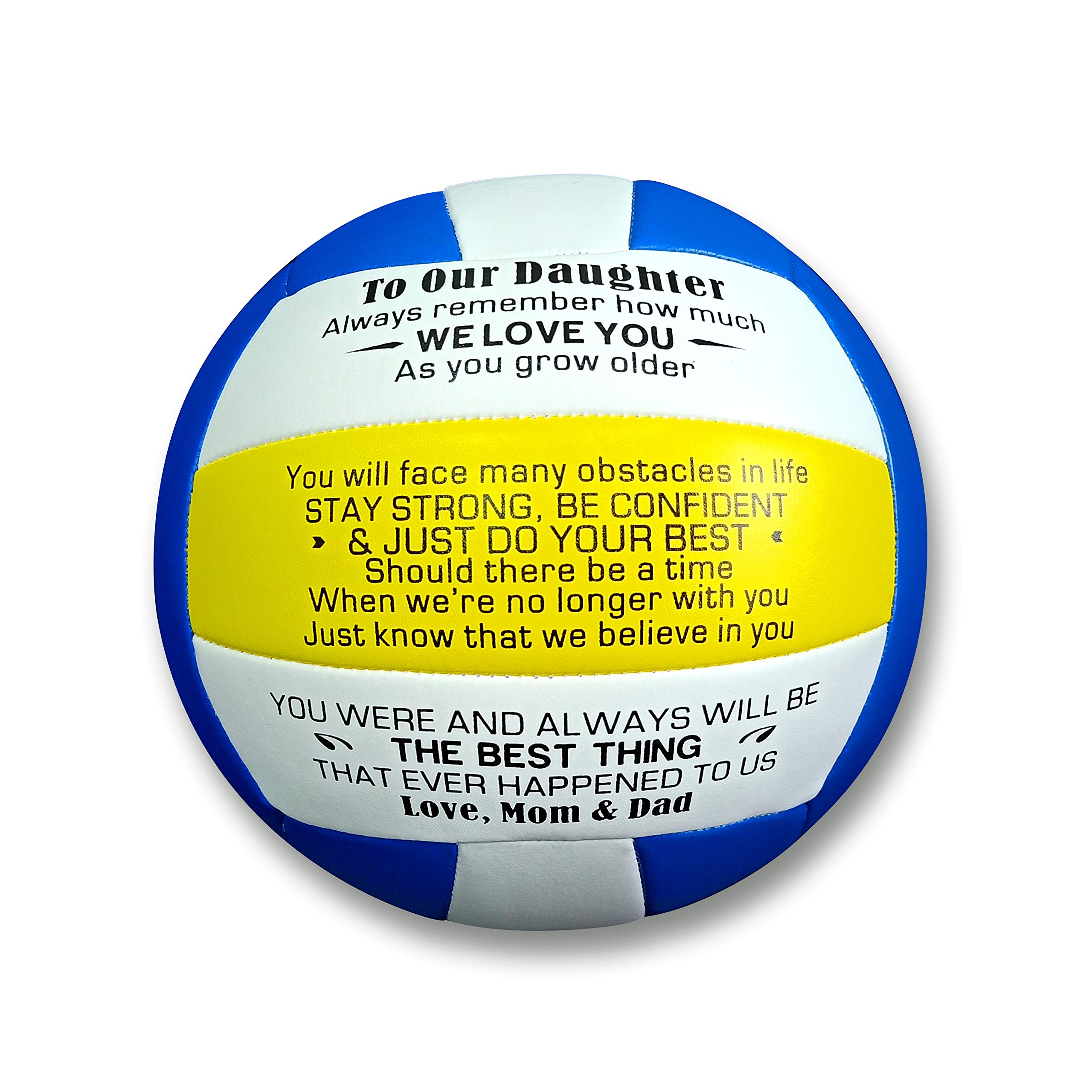 To Our Daughter TPU Blue Volleyball Indoor Outdoor Ball Special Personalized Gifts to Daughter from Dad Mom Diameter of A Volleyball is 20.5cm (8.07 ")Y605 — image 1