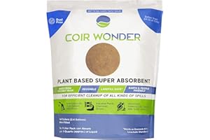 Coir Wonder 3-in-1 Oil Absorbent, Paint Hardener & Sweeping Compound – 9L (3.2 Lb) – Absorbs 6 Quarts Oil, Solidifies 20 Cups Cooking Oil – Eco-Friendly Spill Cleanup Granules for Shop, Garage, Home