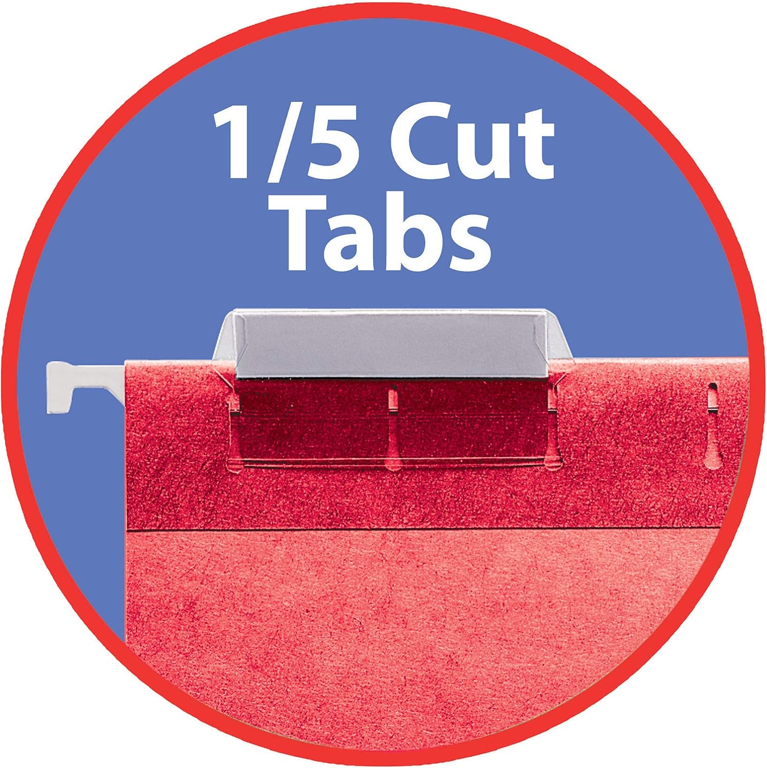 Smead Colored Hanging File Folder with Tab, 1/5-Cut Adjustable Tab, Letter Size, Assorted Primary Colors, 25 Per Box (64059) : Office Products