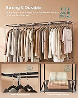 SONGMICS Portable Clothes Wardrobe, Large Capacity, 4 Rails, Black view 3