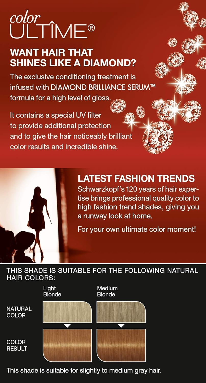 Schwarzkopf Color Ultime Permanent Hair Color Cream, 8.4 Light Copper Red : Beauty