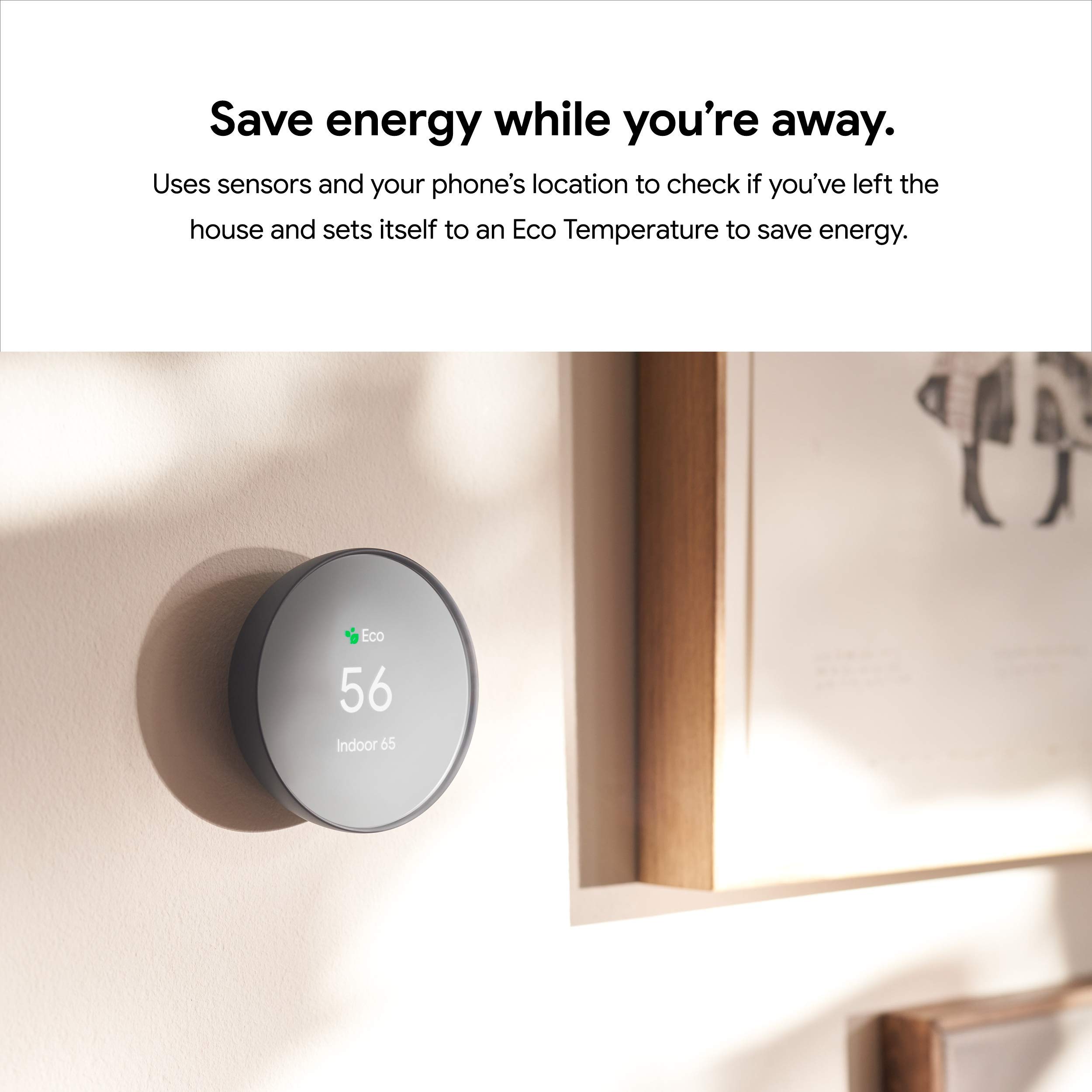 Google Nest Thermostat - Smart Thermostat for Home - Programmable Wifi Thermostat - Charcoal - View 6