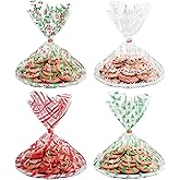 American Greetings Christmas Cellophane Cookie Tray Bags with Twist-Ties, Holiday Patterns (12-Count)
