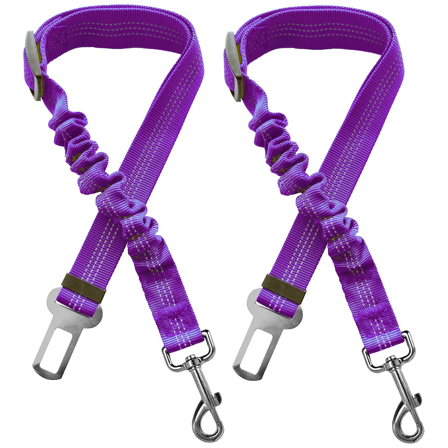 Xundefeng 2x Purple Dog Seat Belts for Cars UK Dog Car Harness Seat Belt Dogs Seatbelt Lead