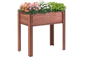 MEDERLA 31x16x31 inch Raised Garden Bed with Legs, Elevated Wooden Planter Box for Outdoor Plants Flowers Fruits Vegetable Herb Growing