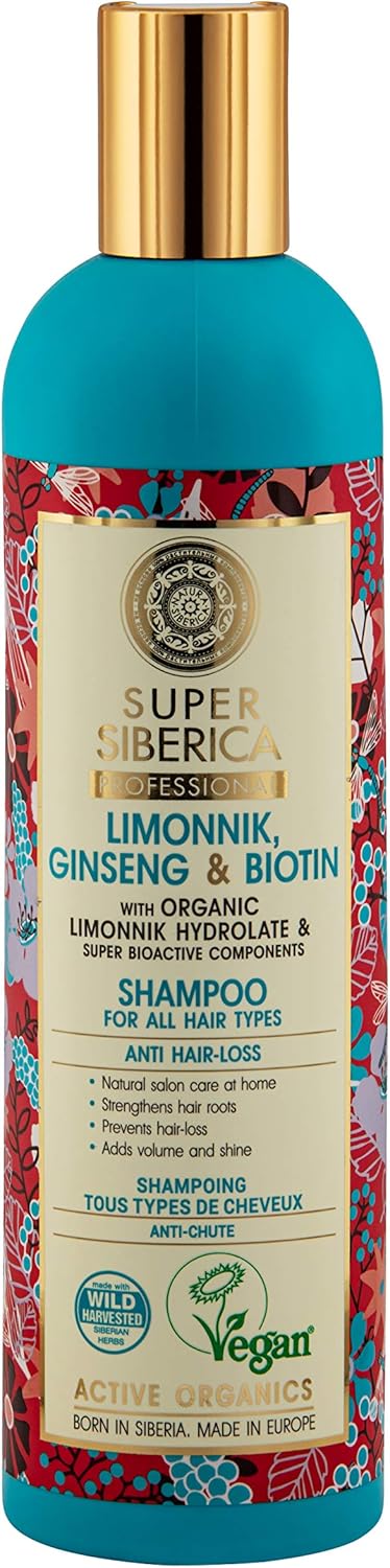 Natura Siberica Super Limonnik, ginseng & biotin. Shampoo for All Hair Types 400 ml, 0883E, 400 ml (Pack of 1)