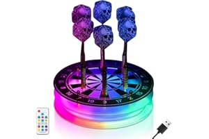 CoolGift Mart Light Up Dart Holder, Christmas White Elephant Gifts for Men or Darts Enthusiasts, Acrylic Dart Holder with Multiple Color Modes and Brightness Adjustment Function Remote Control