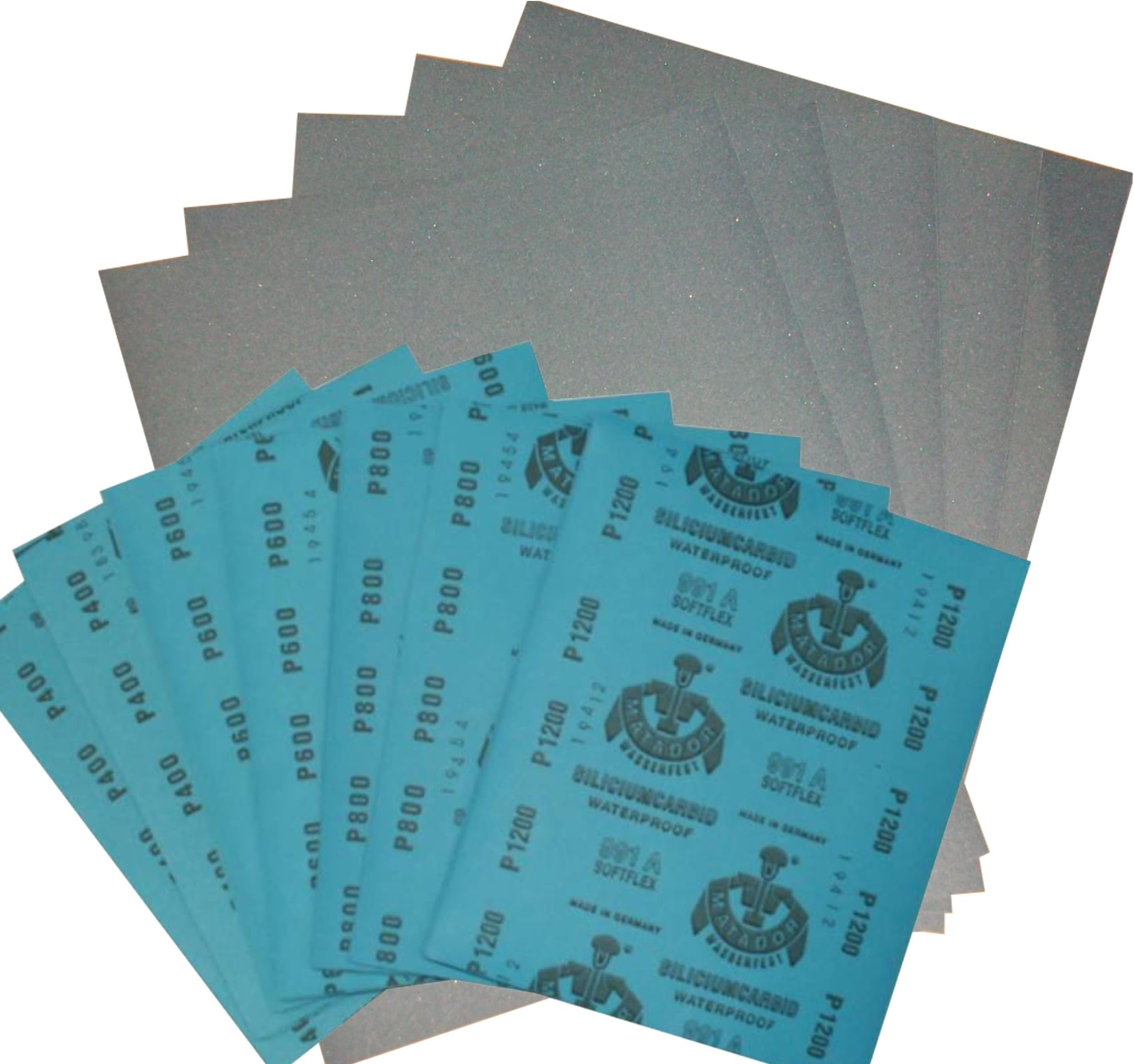 1 Set Wet Sanding Paper 6 Sheets 1 Each of 800, 1000, 1200, 1500, 2000, 3000 Fine