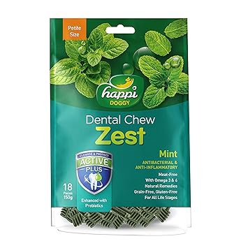 Happi Doggy Gluten-free Dog Mint Dental Care Treats, 150 g