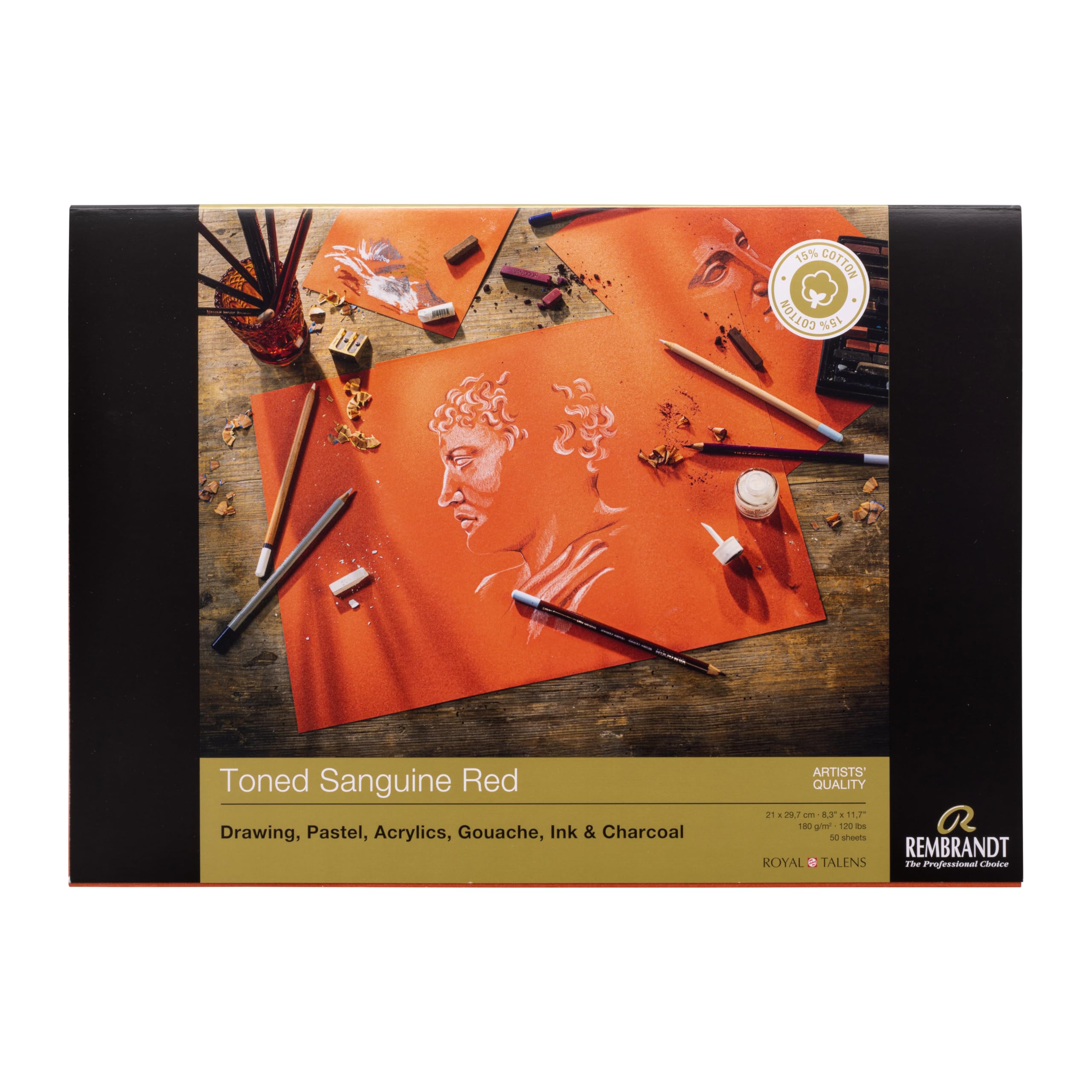 Talens Toned Sanguine Red, A4, 50 Sheets, 180 g/m²