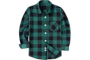 siliteelon Toddler Baby Boys Plaid Flannel Shirt Long Sleeve Button Down Shirts