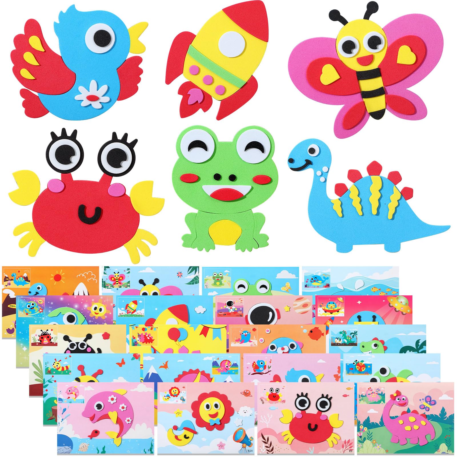 Photo 1 of Wovnet 20 Pcs Foam Arts and Crafts for Kids 3-7 Years 3D EVA Foam DIY Craft Kits for Children Aged 3-7, Ideal for Classroom Activities, Drawing, and Creative Projects; Gifts for Boys and Girls