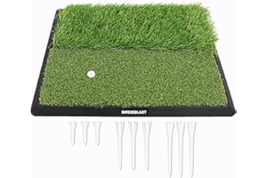BIRDIEBLAST Professional Dual-Turf Golf Hitting Mat, Robust Rubber Base Golf Practice Mat, Golf Practice Mat Ideal for Indoor or Outdoor Backyard Training