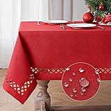 MIULEE Christmas Red Thick Polyester Linen