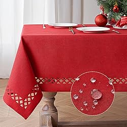 MIULEE Christmas Red Thick Polyester Linen