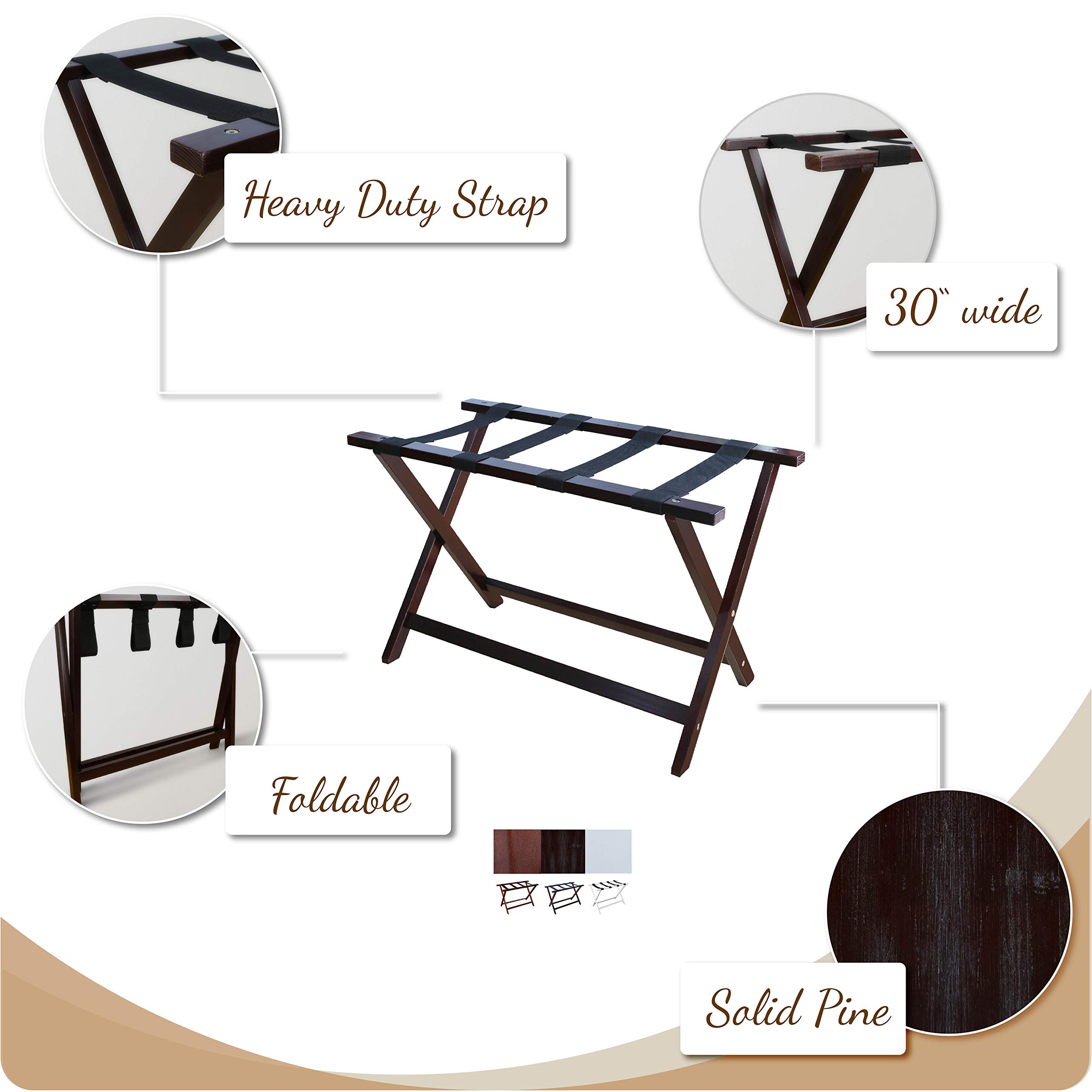 Yu Shan Heavy Duty 34" Extra Wide Luggage Rack With Zippered Laundry