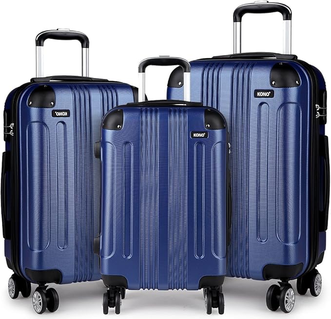 Kono Hard Shell Luggage Lightweight ABS 4 Wheels Spinner Business Trip