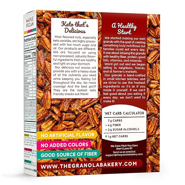 TGB MAPLE PECANS | 1G NET CARB KETO SNACK | GLUTEN FREE LOW CARB CANDY NUTS, 10 OUNCES
