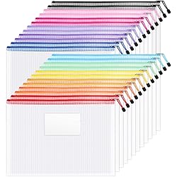 Sooez 24 Pack Super Large Mesh Zipper Pouch